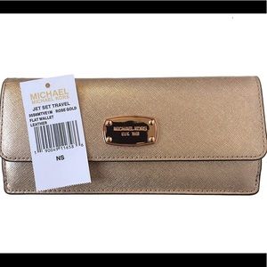 Michael Kors Jet Set Flat Wallet - Rose Gold
